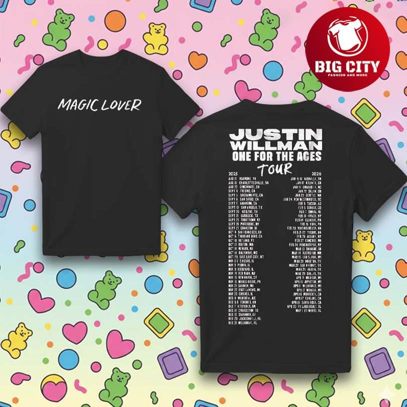 Justin Willman Magic Tour 2025&amp;2026 Two Sided Shirt