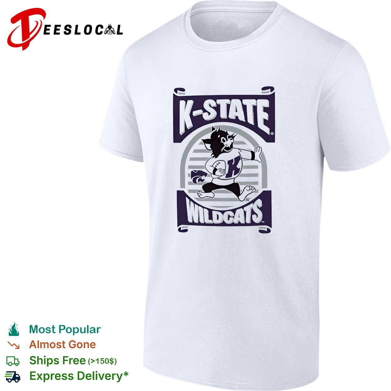 K-State Wildcats Logo Mascot Football shirt