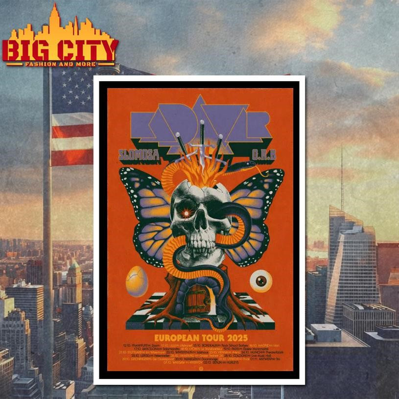 KADAVAR And SLOMOSA With O.R.B European 2025 Tour Poster Shirt