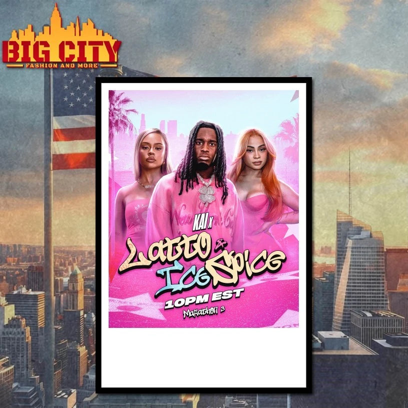Kai Cenat X Latto And Ice Spice Pink Shirt