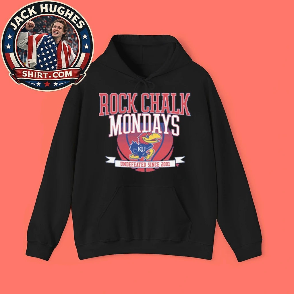 Kansas Basketball Rock Chalk Mondays Undefeated Since 2001 Shirt