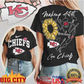 Kansas City Chiefs Makeup Artist Sunflower Floral Two Sided Shirt