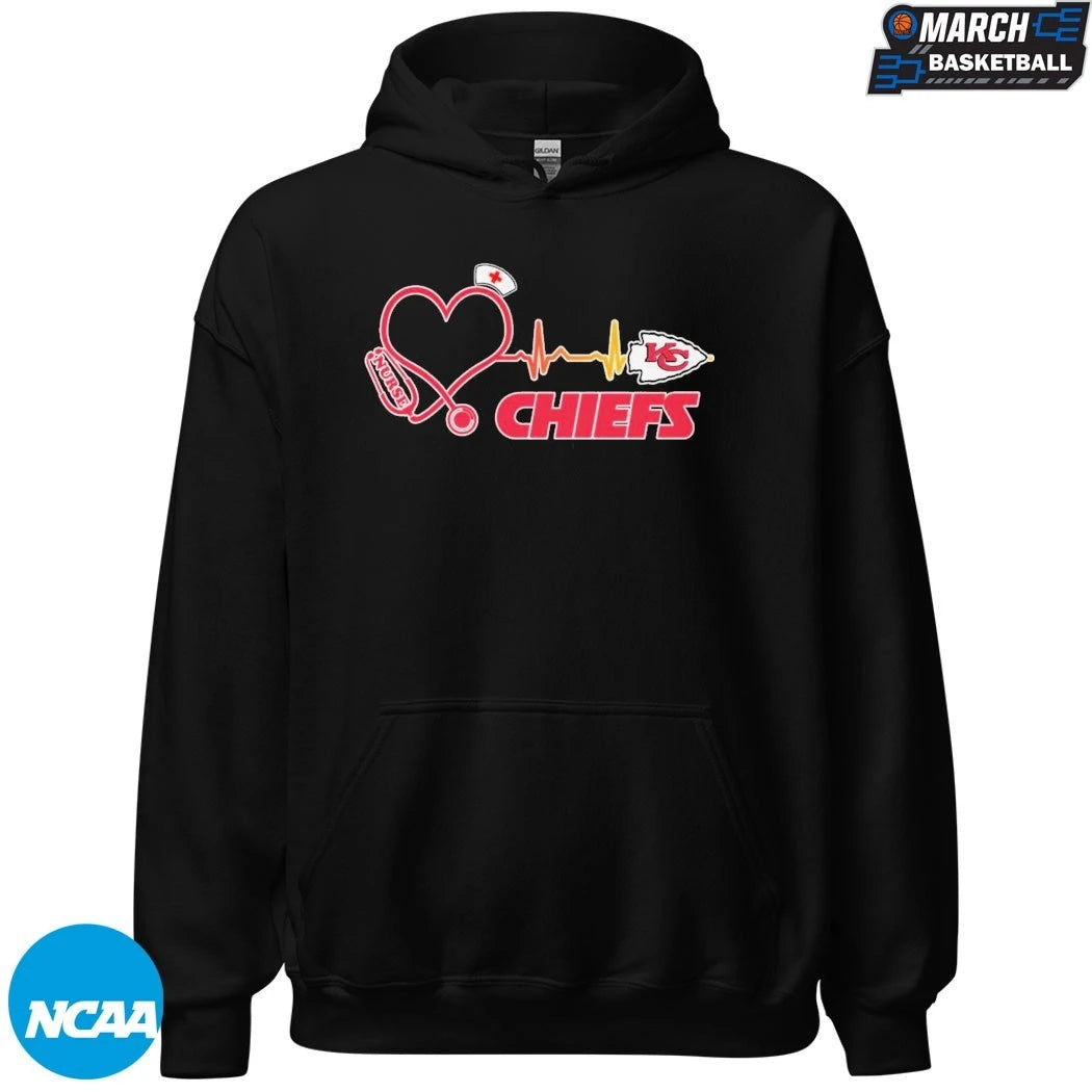 Kansas City Chiefs Nurse Heartbeat Stethoscope T-shirts