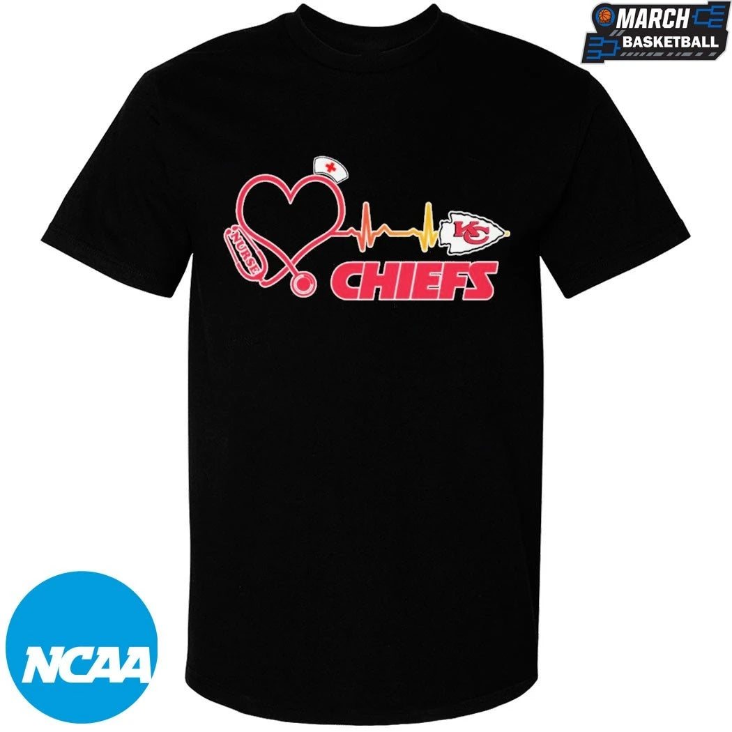 Kansas City Chiefs Nurse Heartbeat Stethoscope T-shirts
