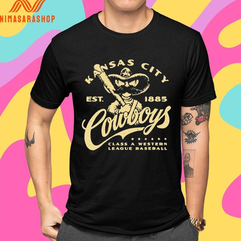 Kansas City Cowboys Est 1885 Class A Western League Baseball Shirts