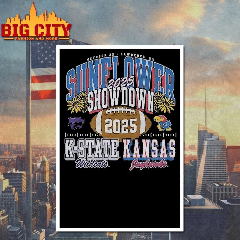 Kansas Jayhawks vs Kansas State Wildcats Sunflower Showdown 2025 shirts