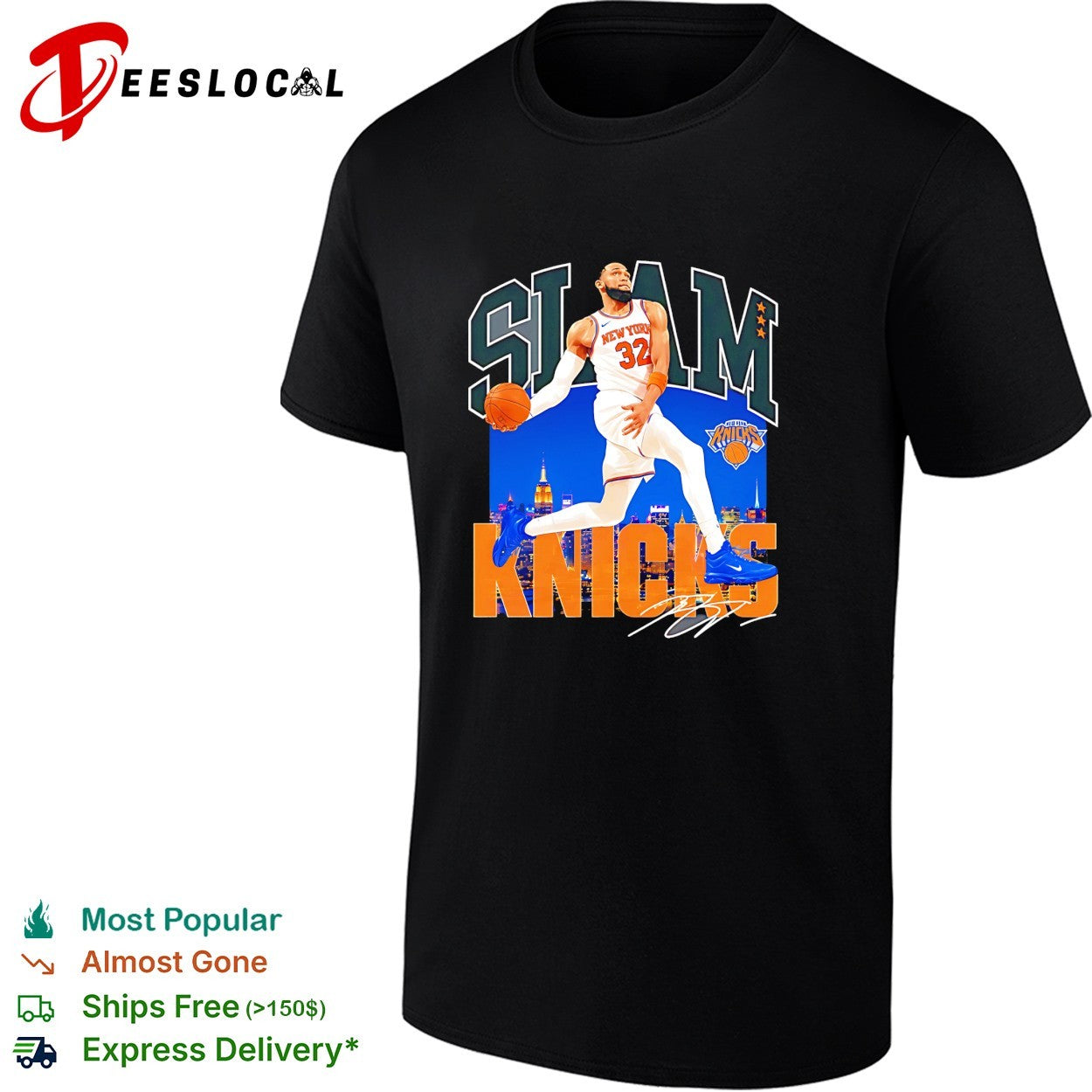 Karl-Anthony Towns New York Knicks Slam Knicks NBA Basketball Player Team Shirt