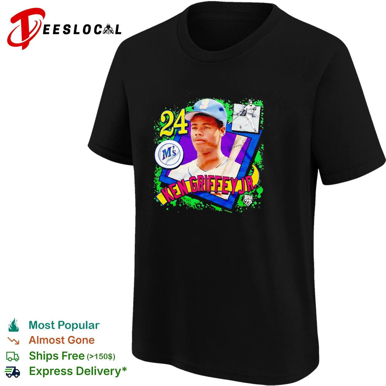 Ken Griffey Jr Seattle Mariners baseball card shirt