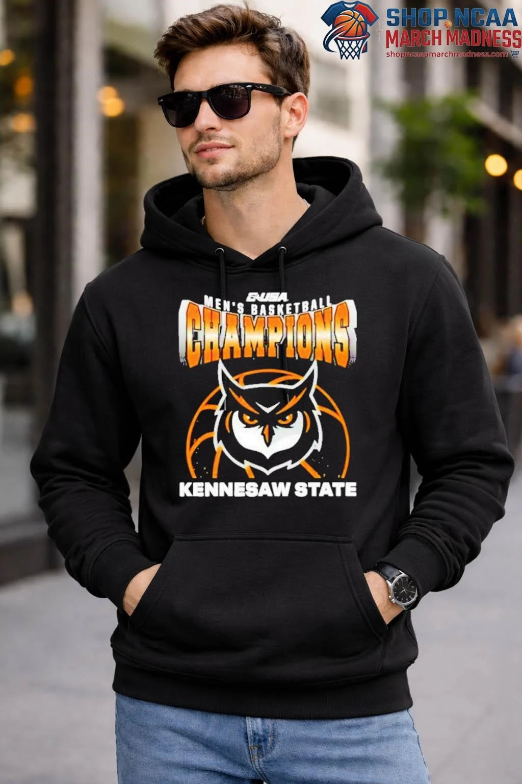 Kennesaw State Owls Champions C USA 2026 Mascot T Shirt  Men’s Basketball Tournament Shirt