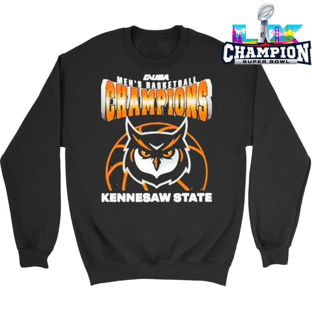 Kennesaw State Owls Champions C Usa Men’s Basketball Tournament 2026 Mascot Shirt