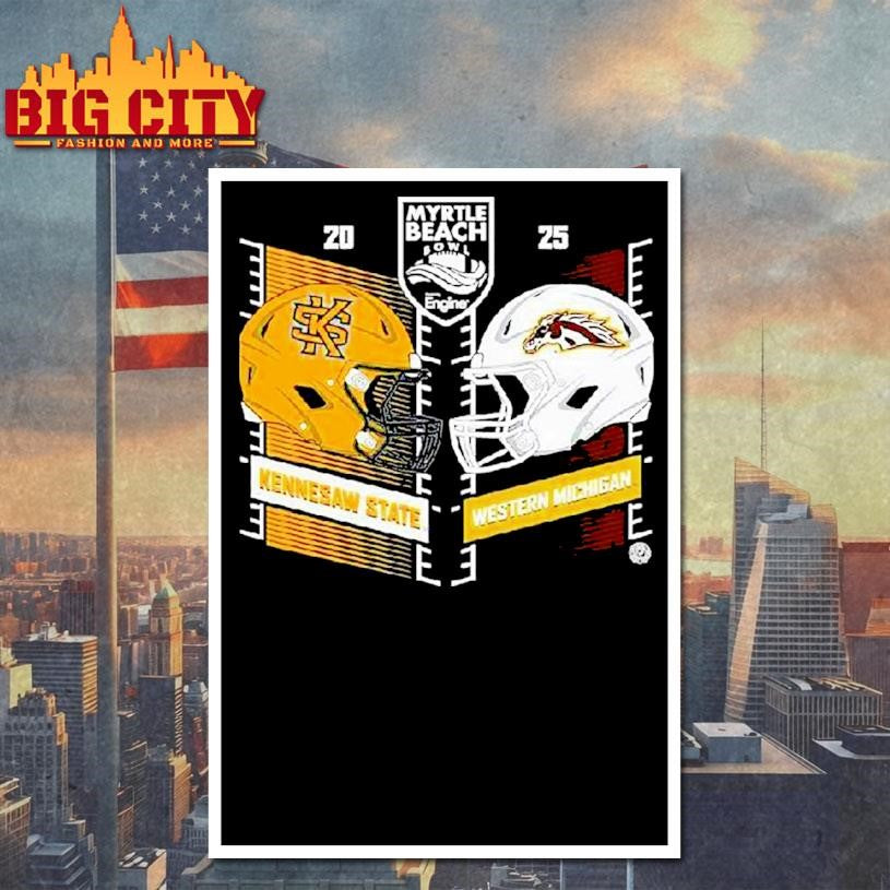 Kennesaw State Owls Vs Western Michigan Broncos Football Myrtle Beach Bowl Shirt