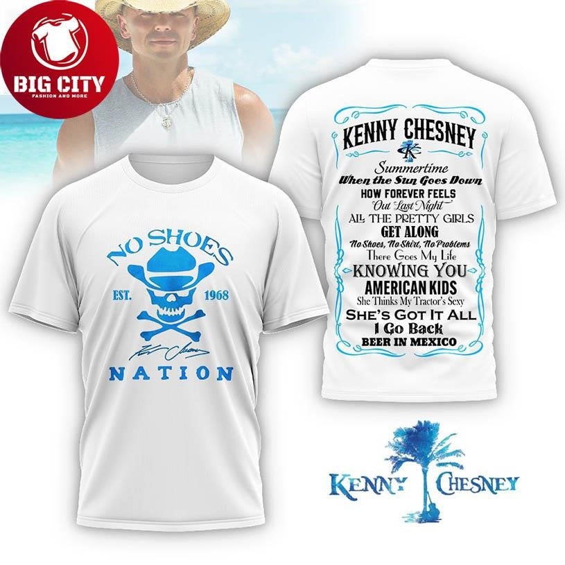 Kenny Chesney No Shoes Nation Country Music Tour 2025 Two Sided Shirt