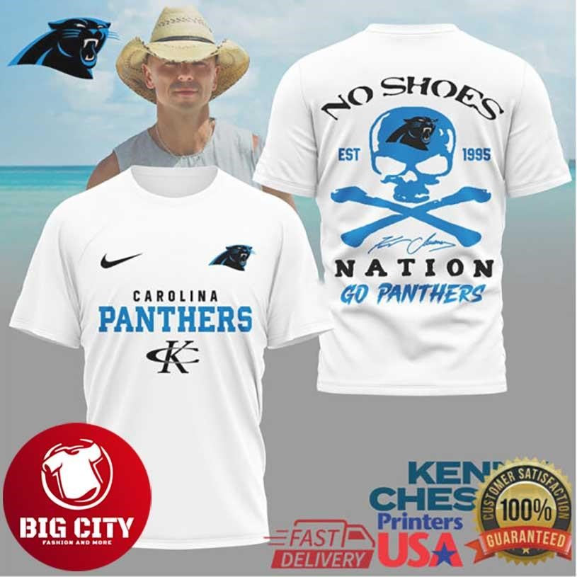 Kenny Chesney No Shoes Nation x Carolina Panthers Football Two Sided Shirt
