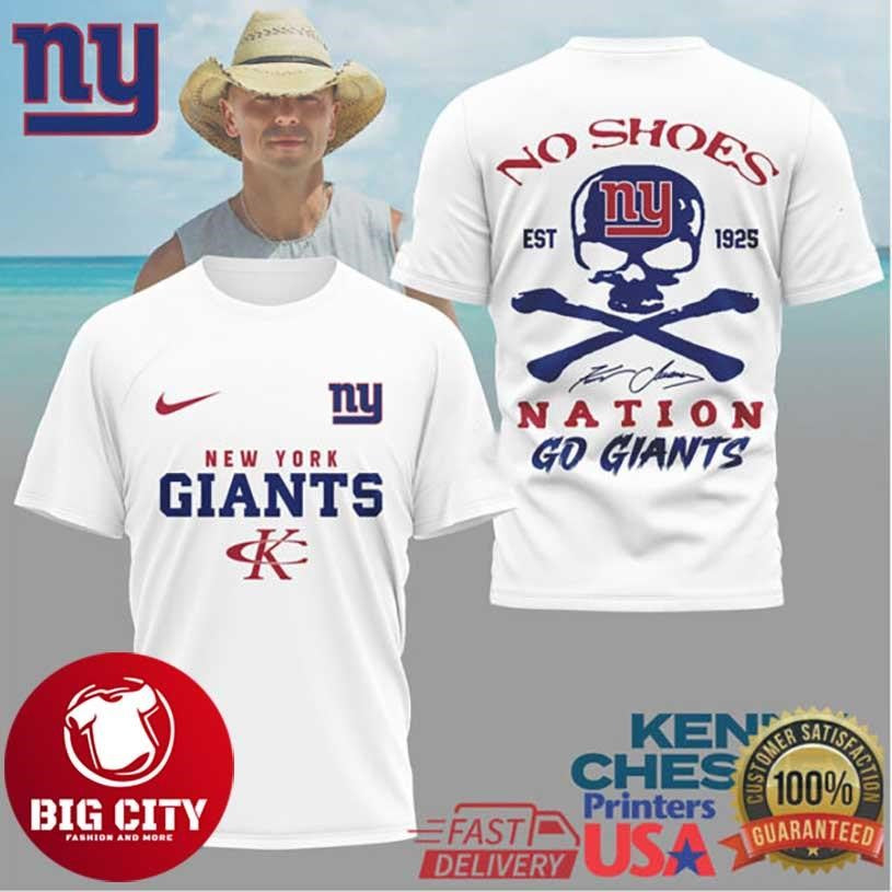Kenny Chesney No Shoes Nation x New York Giants Football Two Sided Shirt