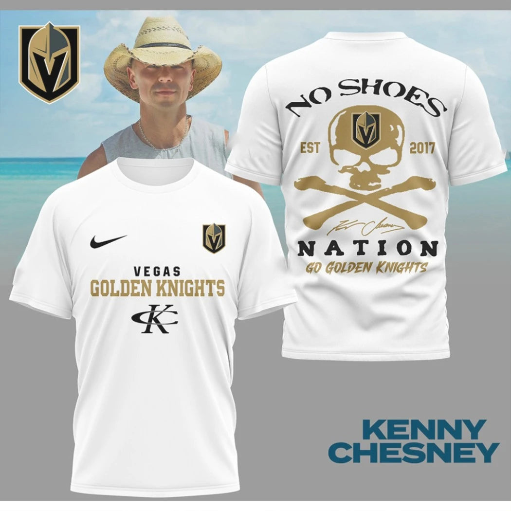 Kenny Chesney No Shoes Nation x Vegas Golden Knights NHL Logo Two Sided Shirt