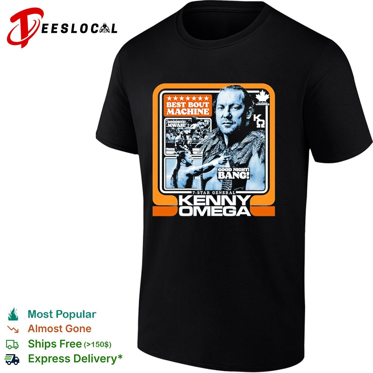Kenny Omega best bout machine goodbye mwah good night bang 7 star general shirt