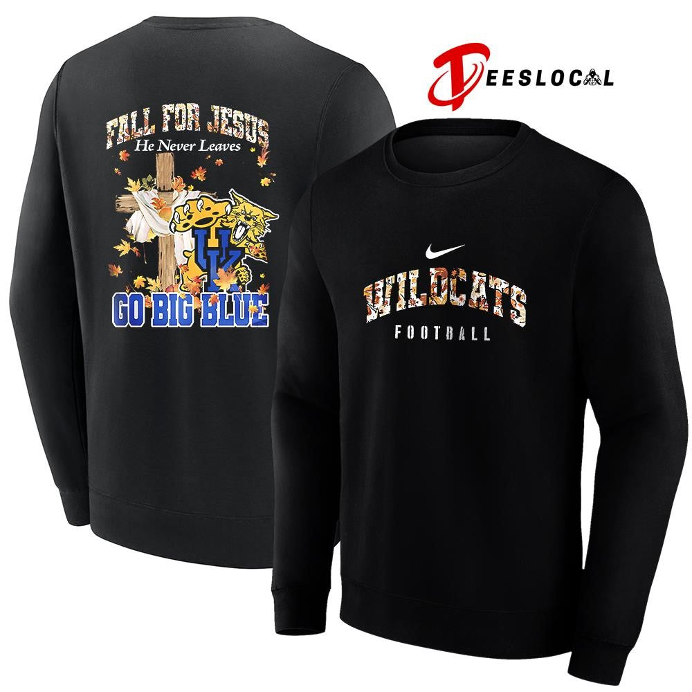 Kentucky Wildcats x fall for Jesus he never leaves mascot shirt