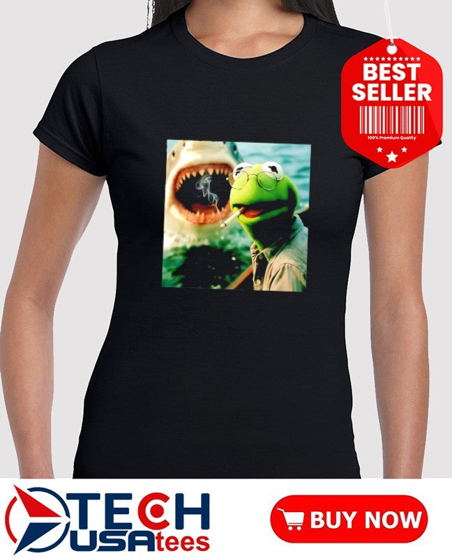 Kermit the Frog smoking jaws Muppet meme shirt