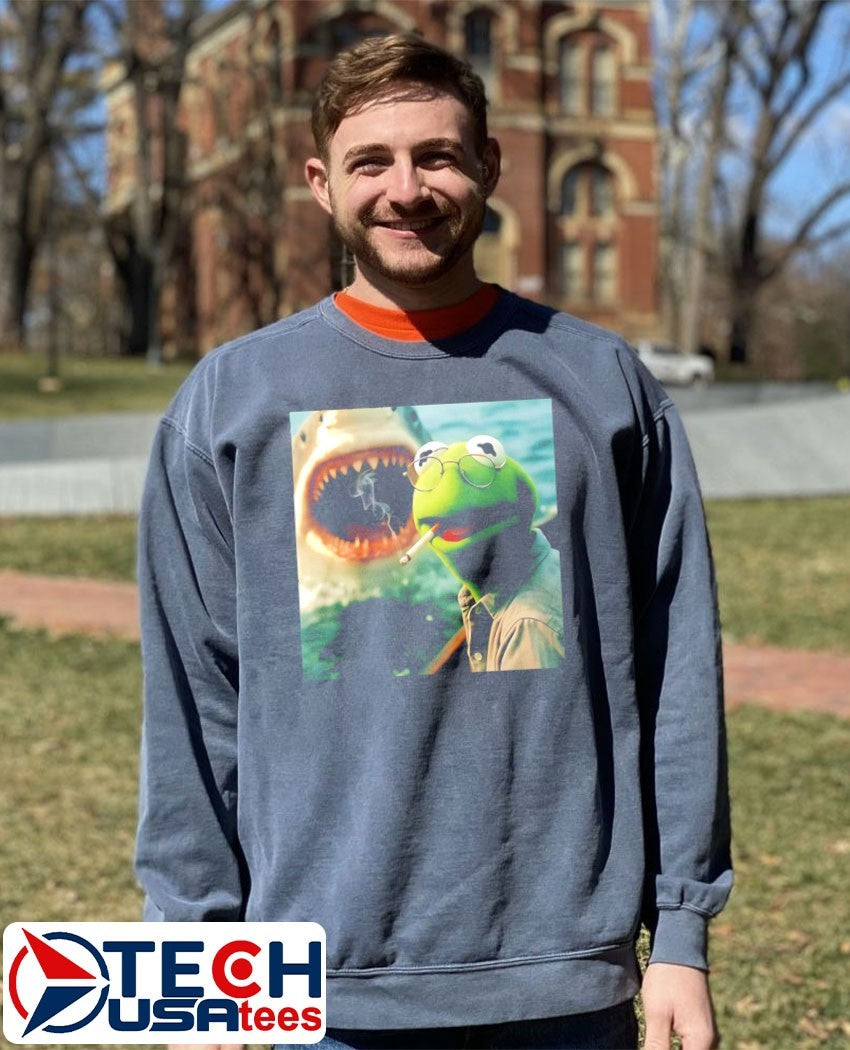 Kermit the Frog smoking jaws Muppet meme shirt