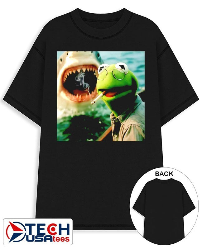 Kermit the Frog smoking jaws Muppet meme shirt