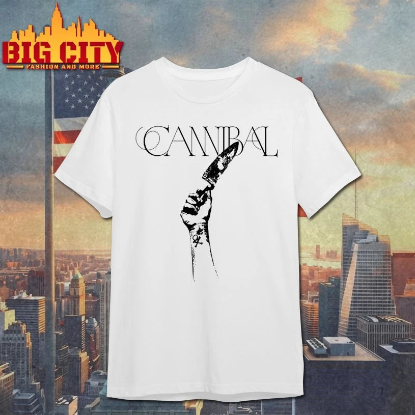 Kesha Cannibal knife and hand shirt