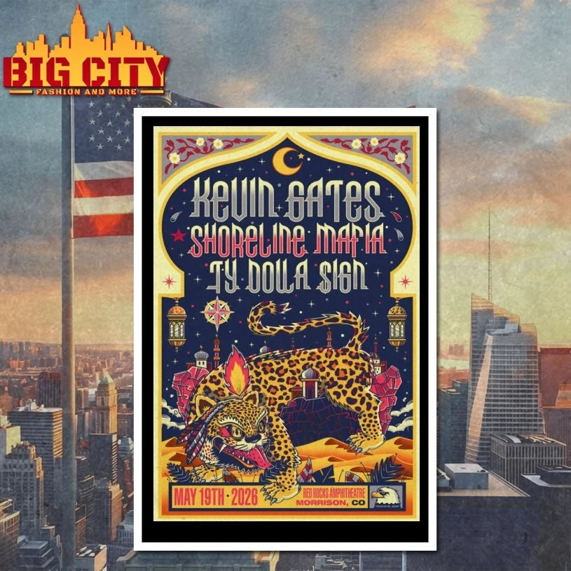 Kevin Gates With Shoreline Mafia And Ty Dolla Sign May 19 2026 Red Rocks Shows Poster shirt