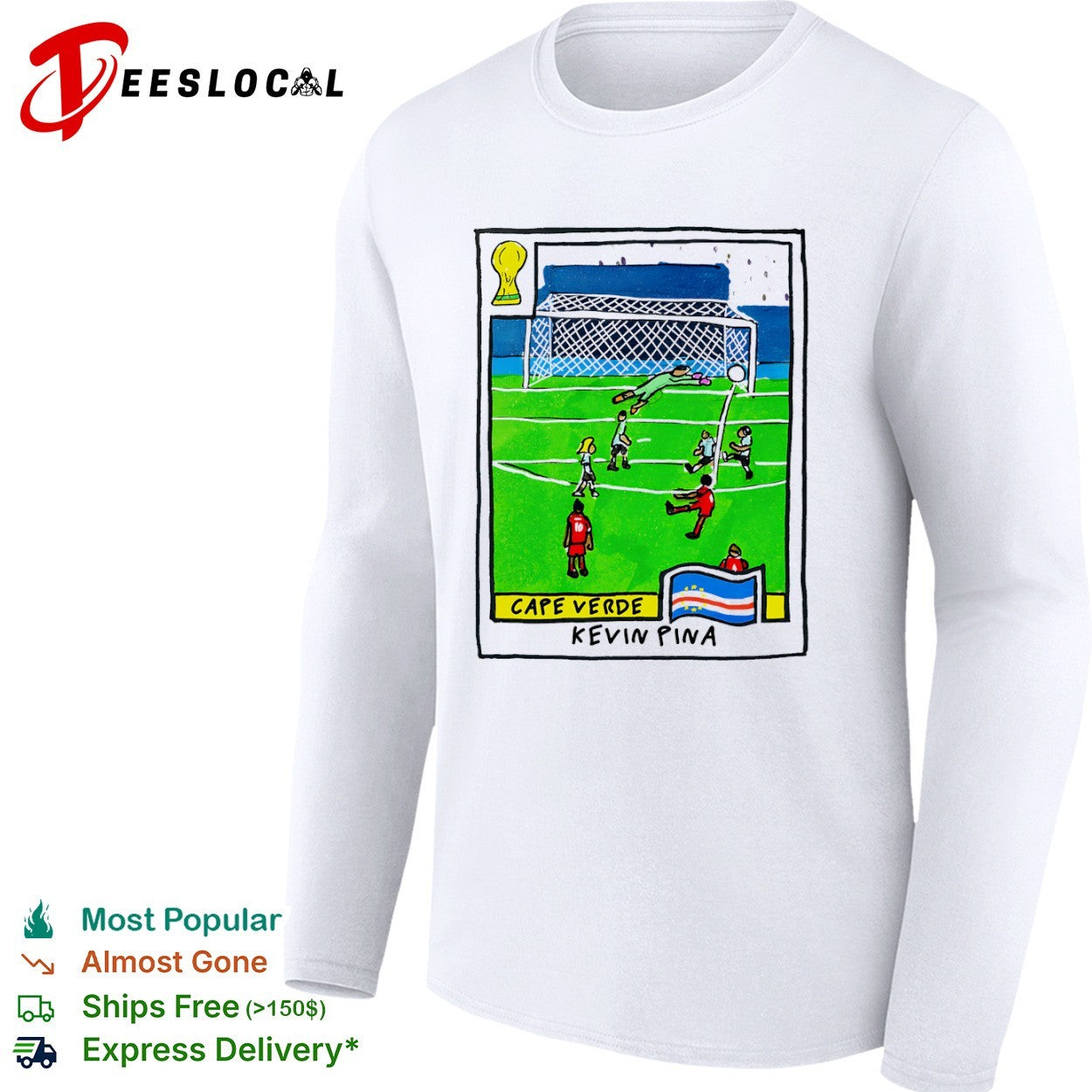 Kevin Pina Cape Verde National Football Team World Cup Panini Style Soccer Art shirt