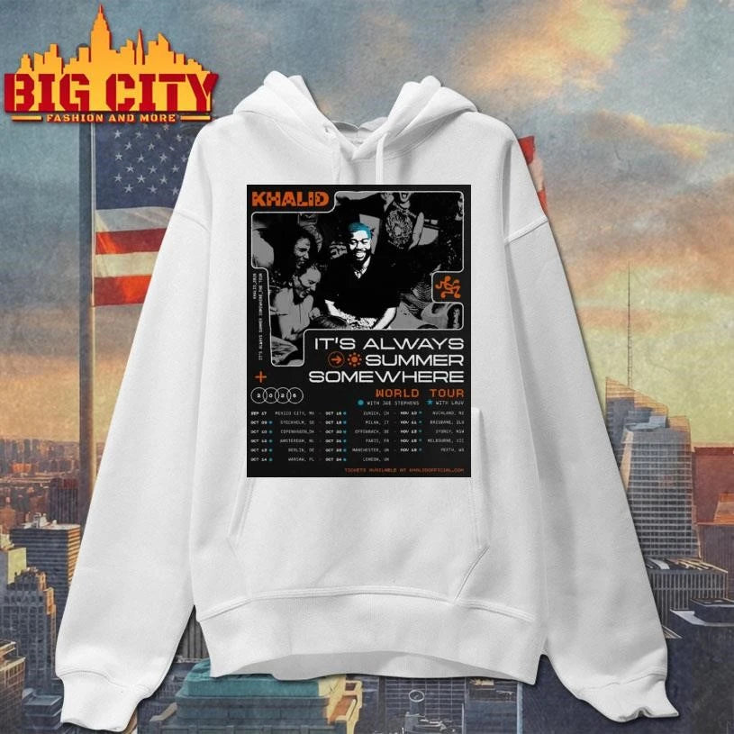 Khalid World Tour 2026 It’s Always Summer Somewhere Schedule Tour Dates Poster Shirt