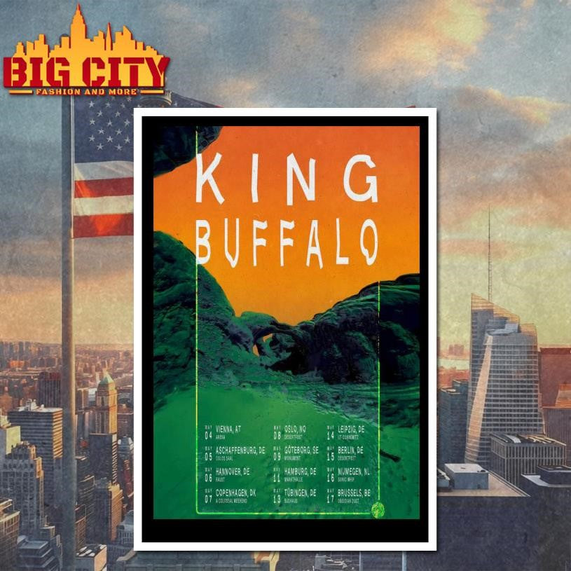 King Buffalo Tour Europe in May of 2026 Poster Shirt