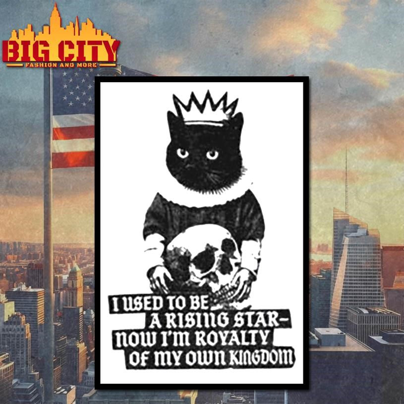 King cat holding skull I used to be a rising star now I’m royalty of my own kingdom shirt