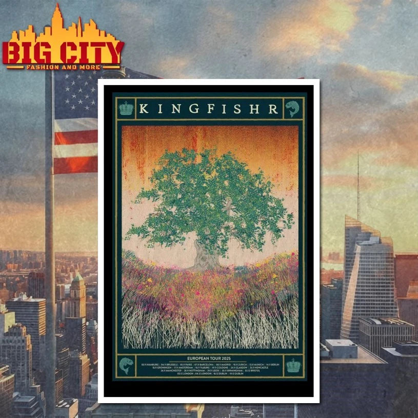 Kingfishr 2025 European Tour Poster shirt