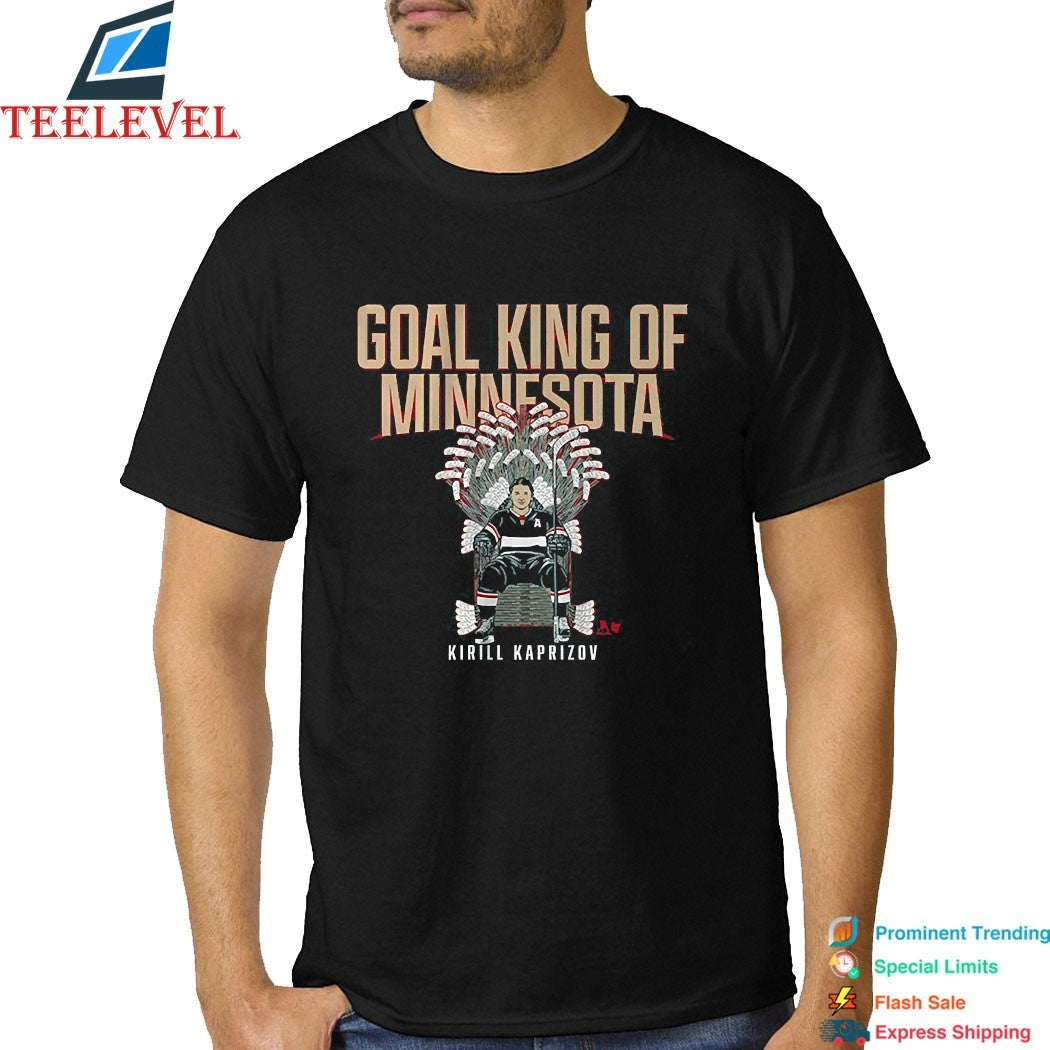 Kirill Kaprizov Goal King Of Minnesota Wild Throne Hockey T-Shirts