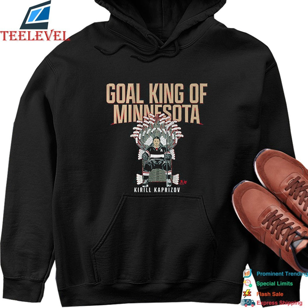 Kirill Kaprizov Goal King Of Minnesota Wild Throne Hockey T-Shirts