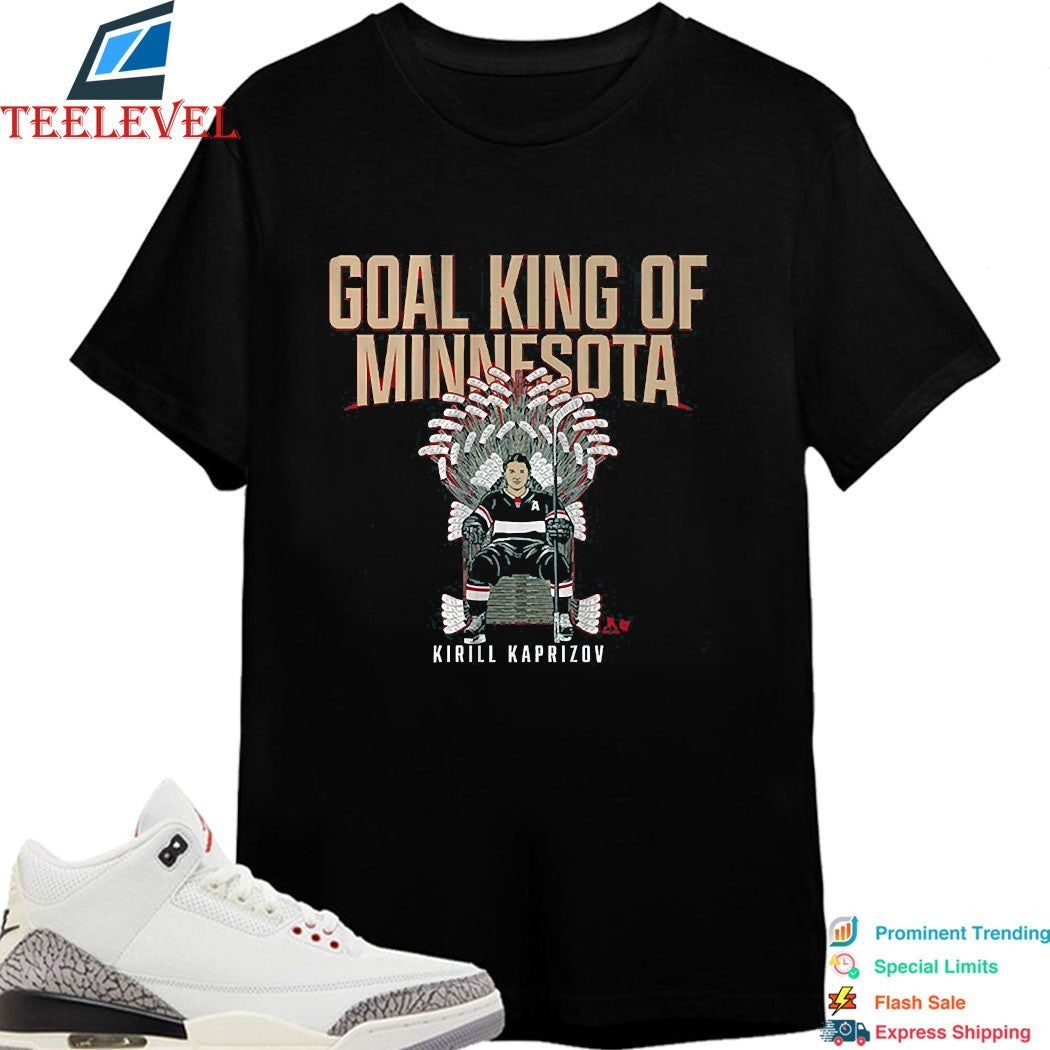 Kirill Kaprizov Goal King Of Minnesota Wild Throne Hockey T-Shirts