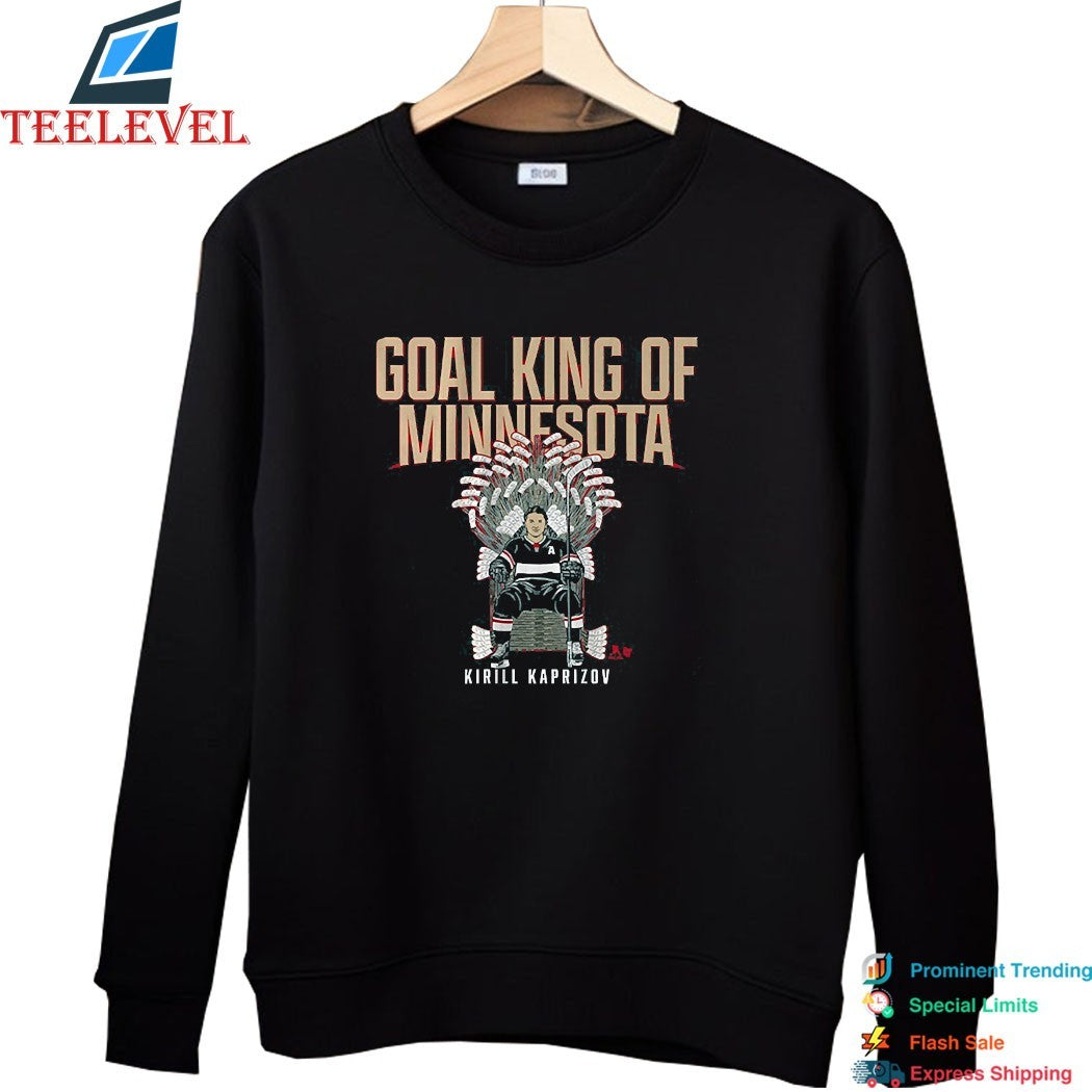 Kirill Kaprizov Goal King Of Minnesota Wild Throne Hockey T-Shirts