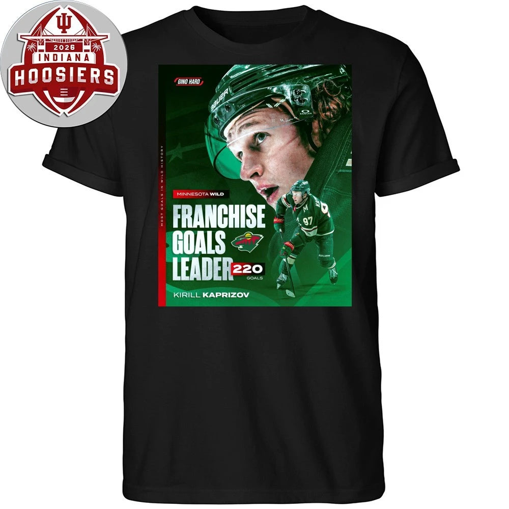 Kirill Kaprizov, vice-captain of the Minnesota Wild ice hockey team in the National Ice Hockey League Shirt