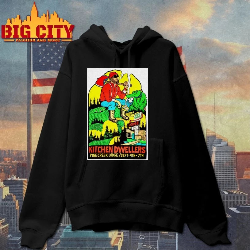 Kitchen Dwellers Sept 4th-7th 2025 Pine Creek Lodge Livingston Poster shirt