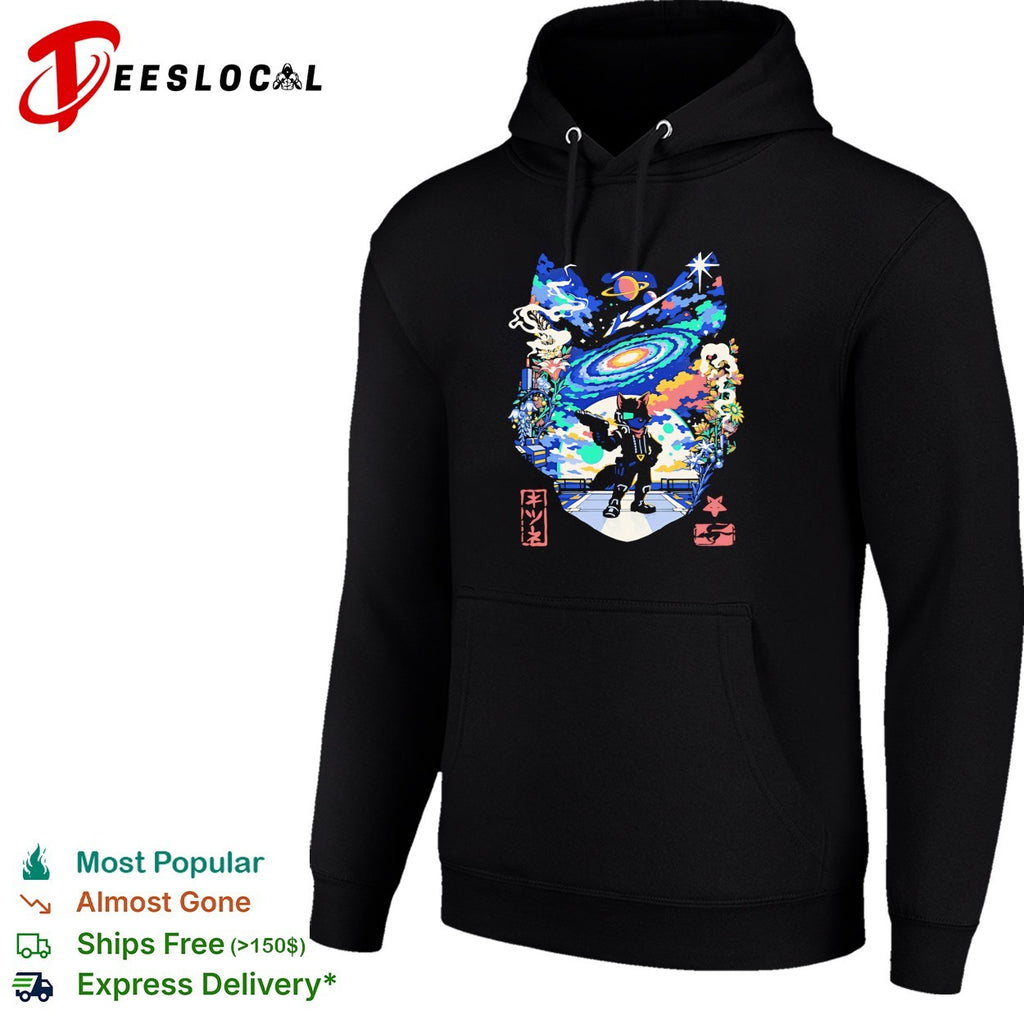 Kitsune fox galaxy cosmic Japanese street art anime shirt