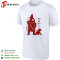 Knight walking black cat on chain small but not silent shirt