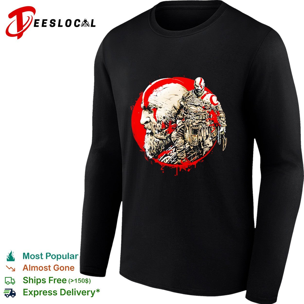 Kratos God of War PlayStation Gaming Spartan retro shirt