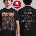 Kreator Krushers Of The World Merch Seven Serpents Two Sided Shirt