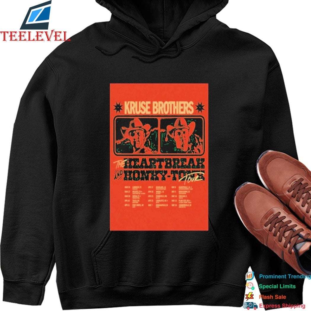Kruse Brothers The Heartbreak And Honky Tonk Spring 2026 Tour T-shirts
