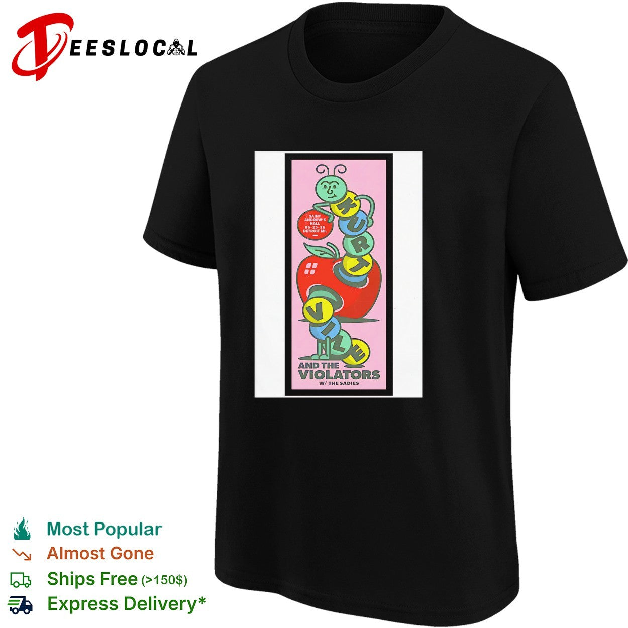 Kurt Vile and the Violators Saint Andrew’s Hall concert poster shirt