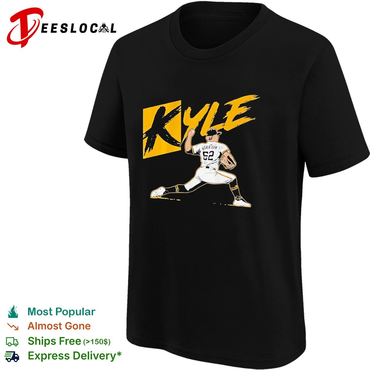 Kyle Harrison San Francisco Giants 52 pitching motion shirt