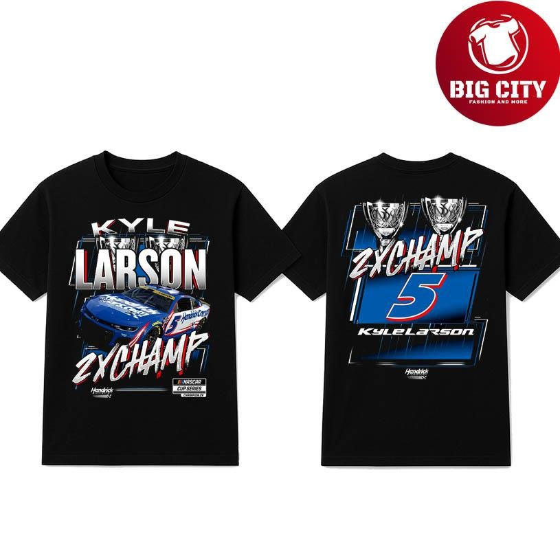 Kyle Larson Hendrick Nascar Cup Series Champion Trophy 2025 Two Sided Shirt