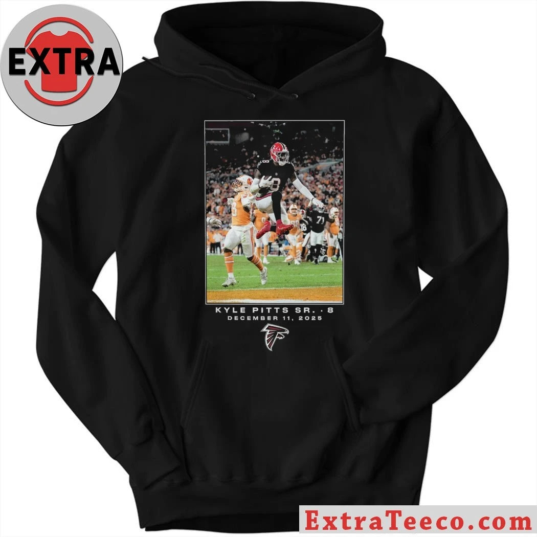Kyle Pitts Sr., tight end for the Atlanta Falcons, celebrates one of Pitts’ three touchdown catches in the Week 15 game on December 11, 2025, a 29-28 victory Shirt