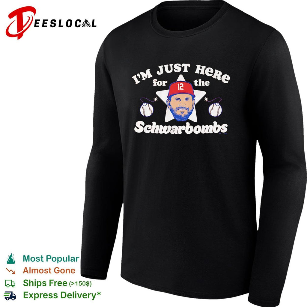 Kyle Schwarber Philadelphia Phillies I’m Just Here For The Schwarbombs cartoon shirt