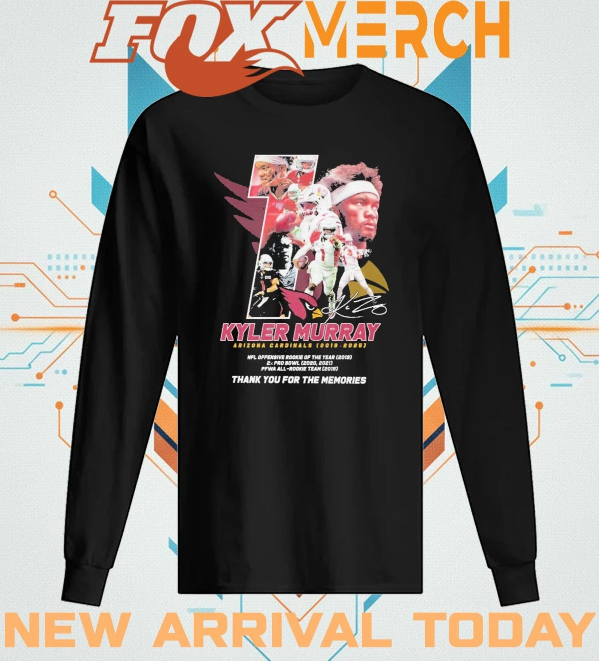 Kyler Murray Arizona Cardinals 2019-2025 thank you for the memories signature t-shirt
