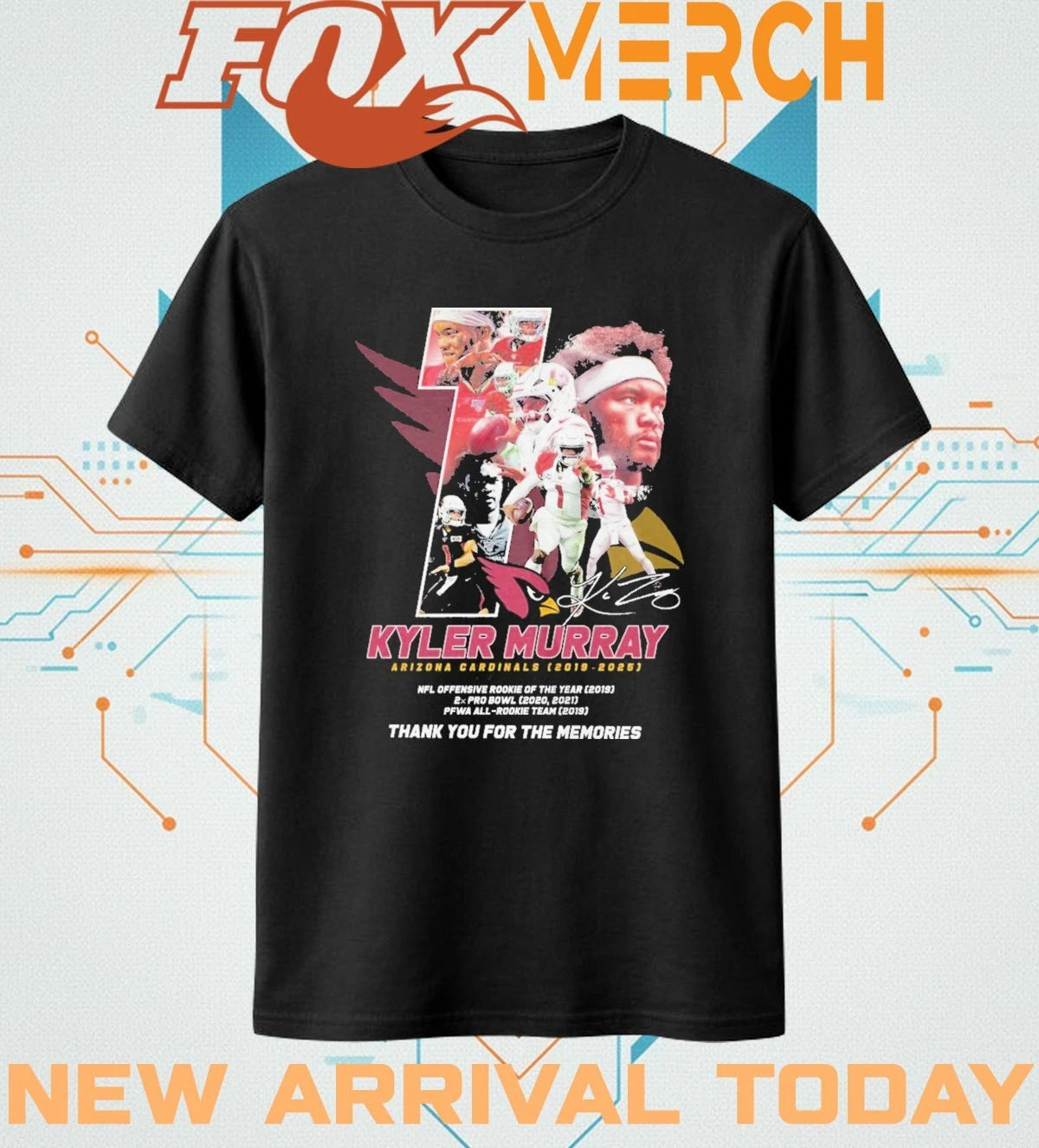 Kyler Murray Arizona Cardinals 2019-2025 thank you for the memories signature t-shirt