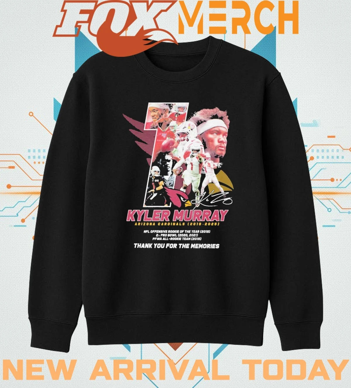 Kyler Murray Arizona Cardinals 2019-2025 thank you for the memories signature t-shirt